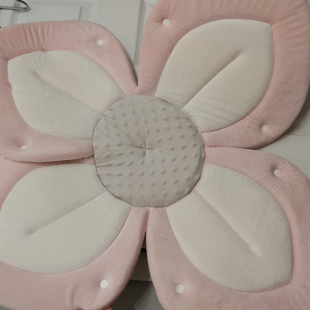 Floral Kids Bath Mat - Pink and Cream